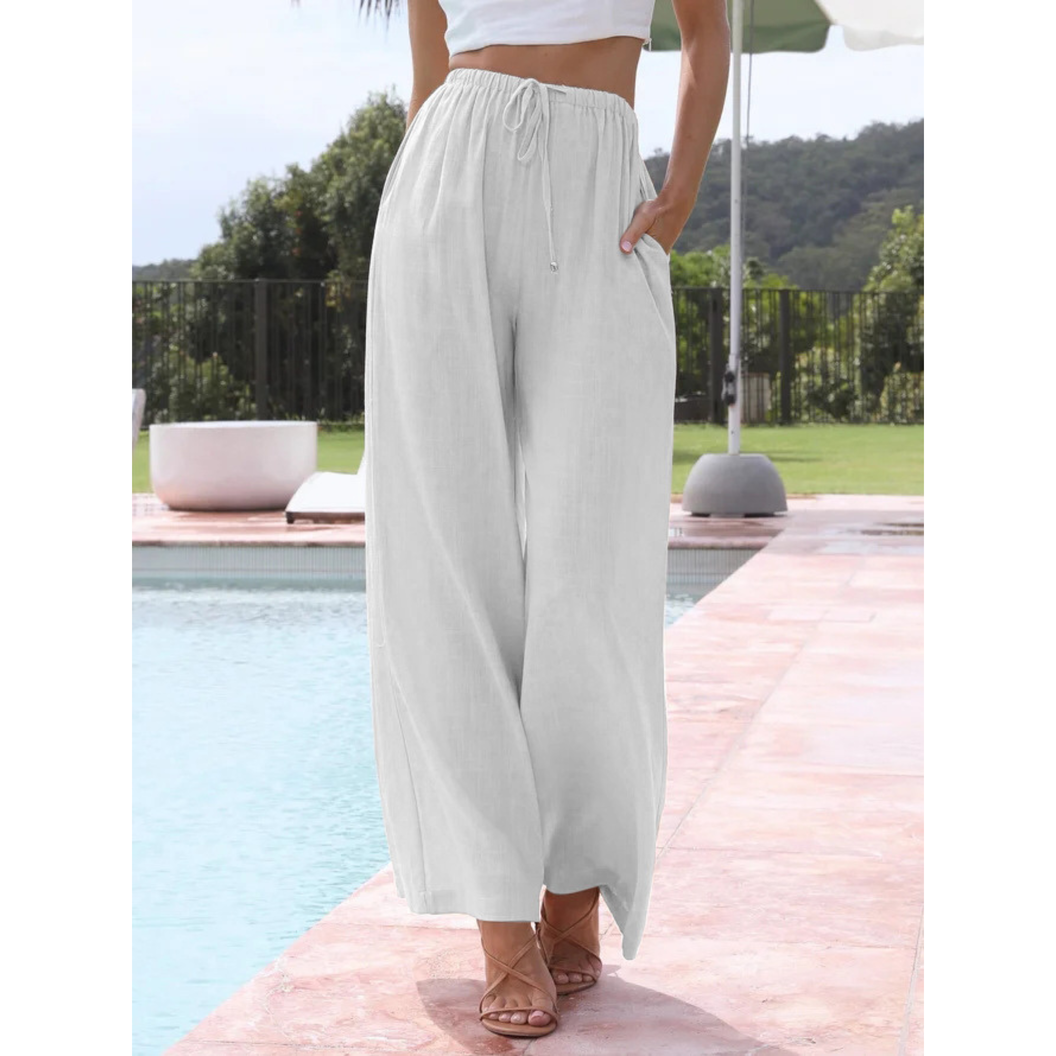 VIRENA™ – Relaxed Lightweight Wide Leg Summer Trousers