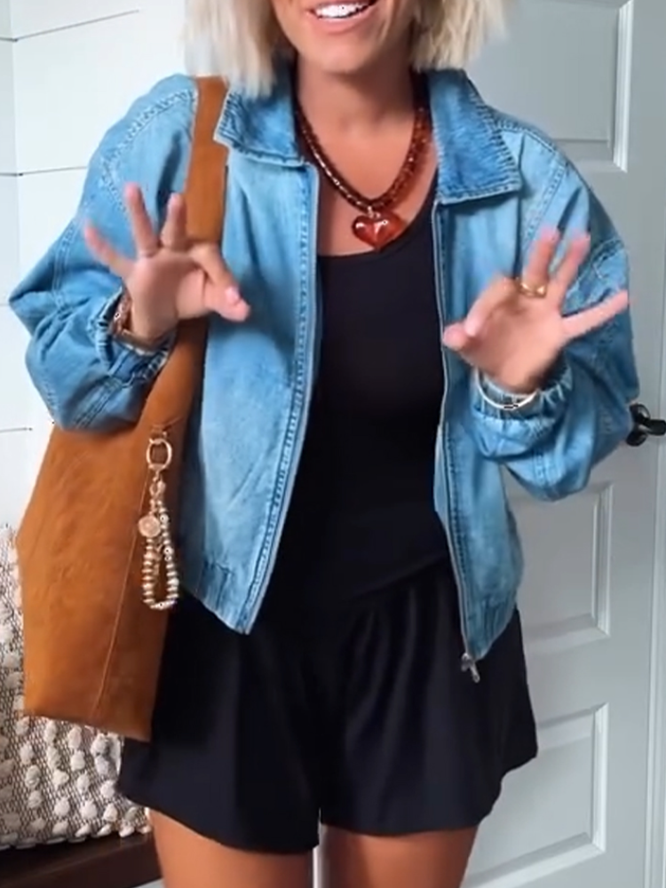 Valentina | Timeless Denim Zip Jacket