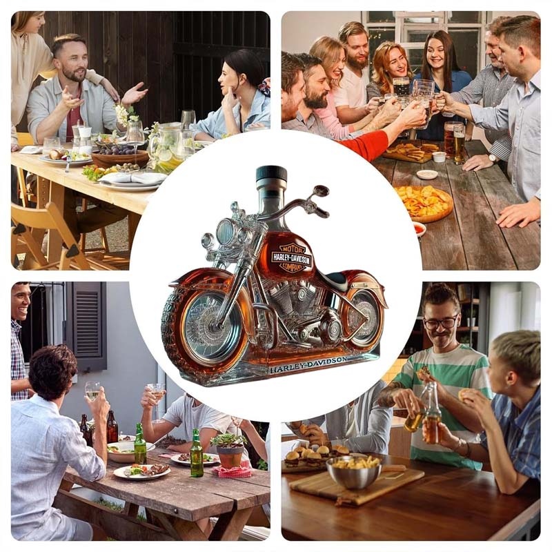 Creative Motorcycle Shaped Glass Wine Bottle