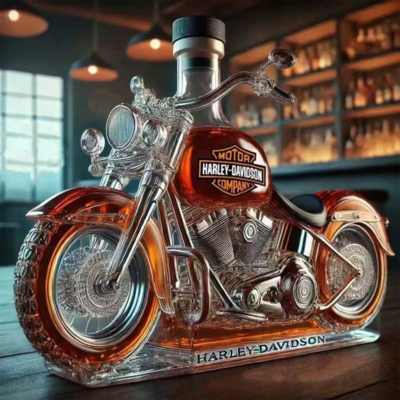 Creative Motorcycle Shaped Glass Wine Bottle