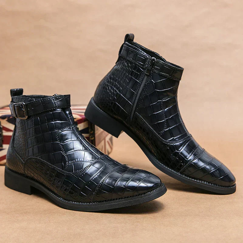 Dylan | Ankle Boots with Synthetic Leather Buckle