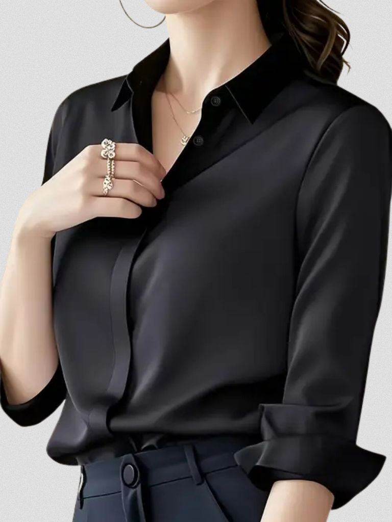 MARIELLE SATIN-LOOK BLOUSE