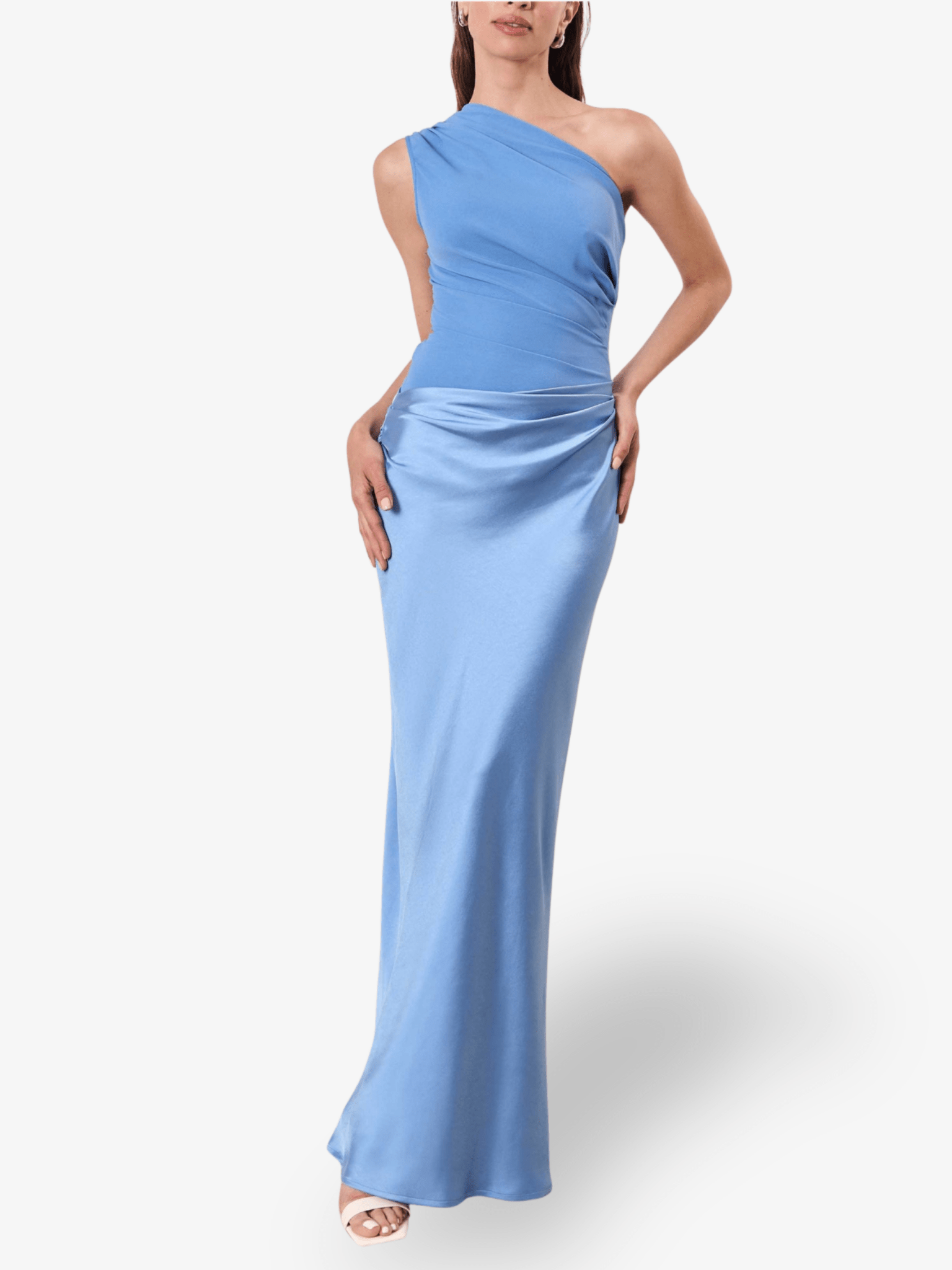 Alina | One-Shoulder Pleated Maxi Dress