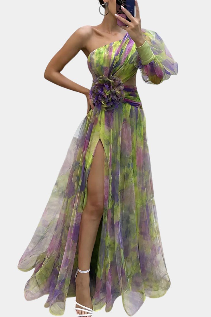 Amelie | One-Shoulder Asymmetric Maxi Dress