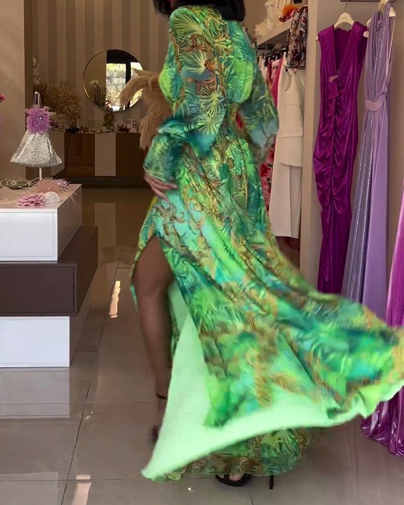 Aria | Elegant Floral Printed Maxi Dress