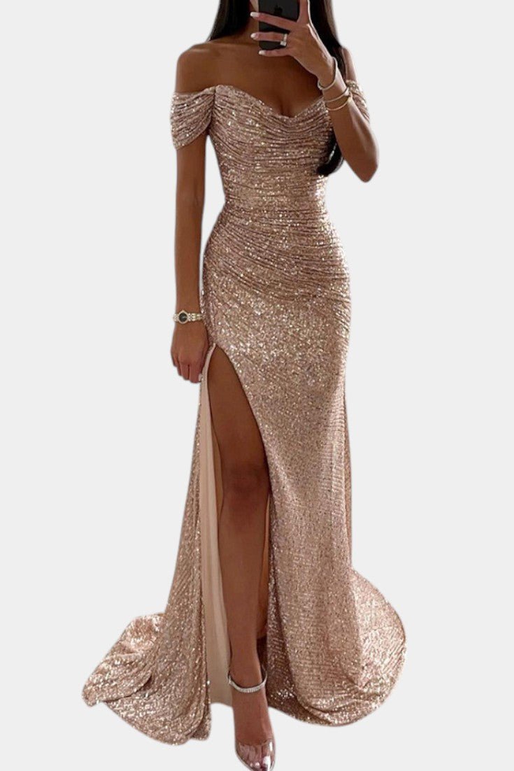 Ariel | Off-Shoulder Sequin Mermaid Gown