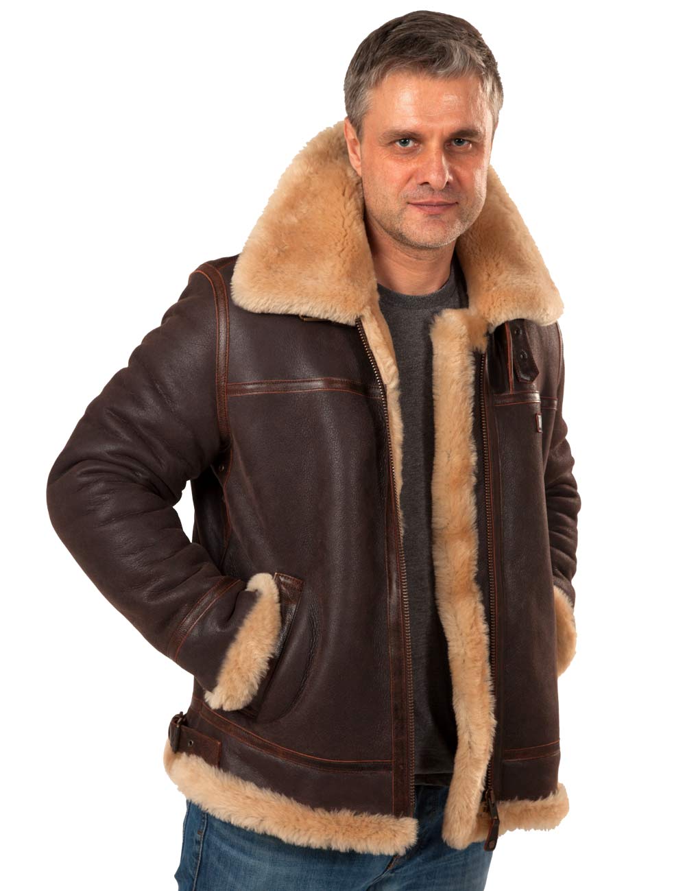 Aeron™ | Leather Aviator Jacket