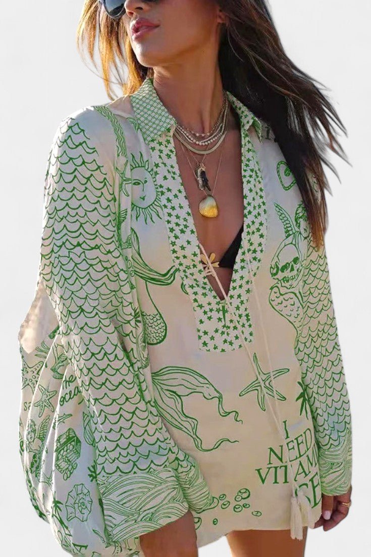 Jayla | Printed Shirt and Shorts Set