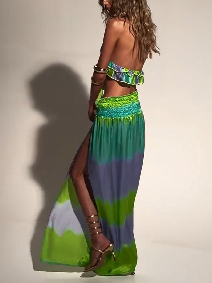 Luna | Tie-Dye Ruffle Skirt Set