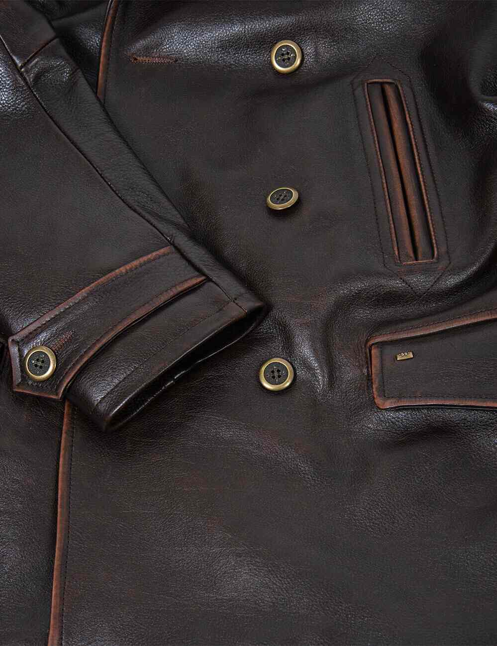 Aron™ | Vintage Leather Winter Peacoat