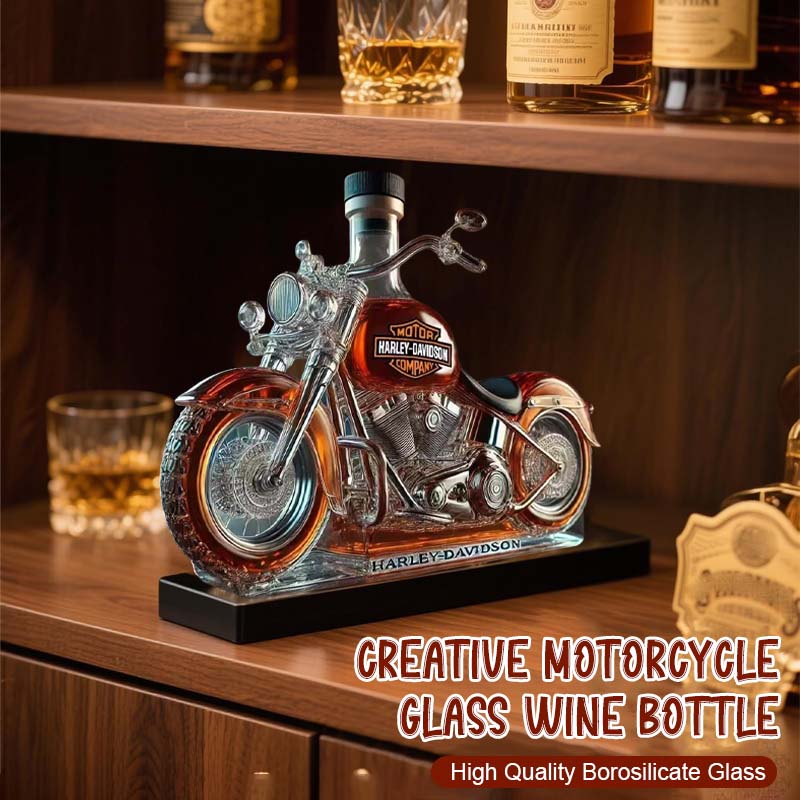 Creative Motorcycle Shaped Glass Wine Bottle