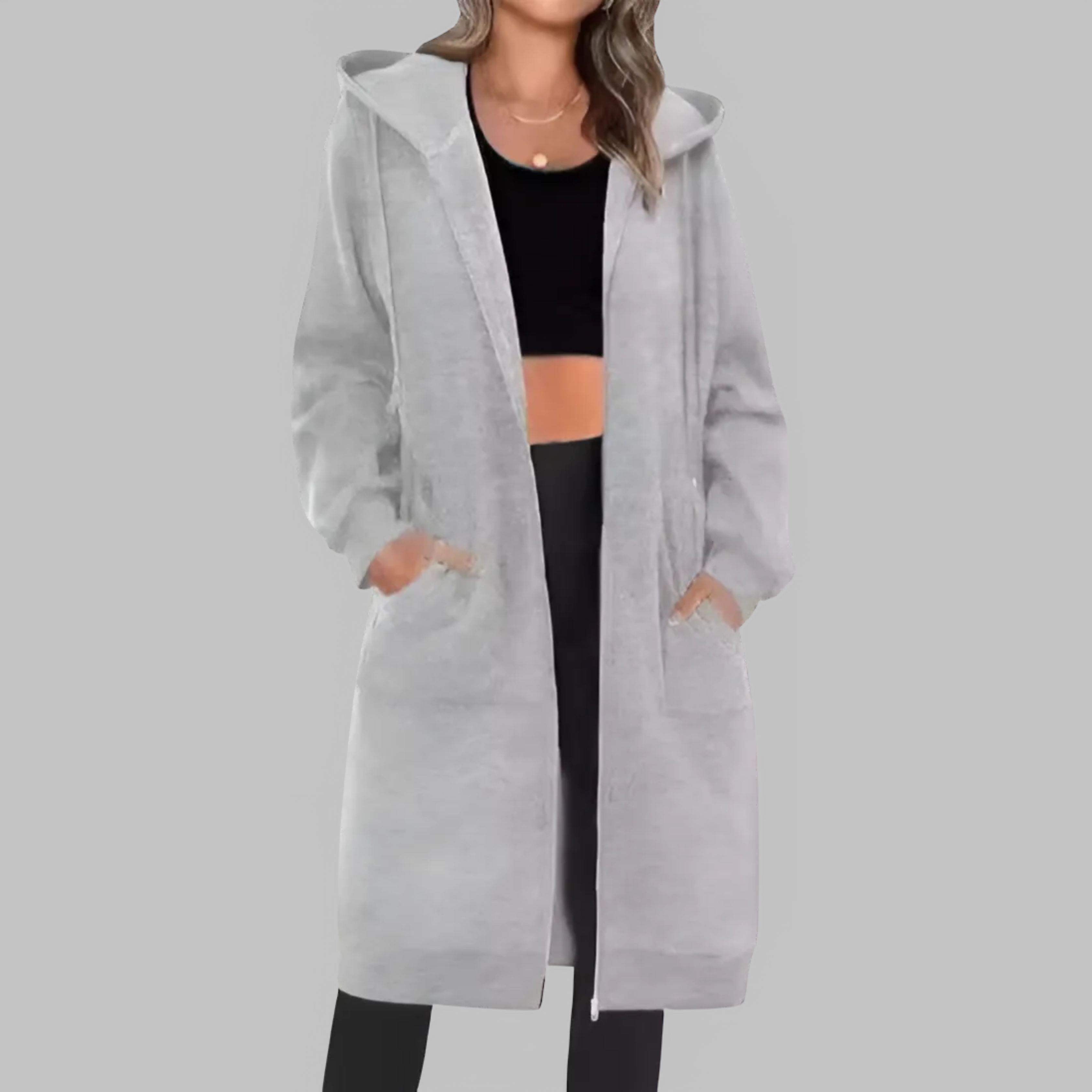 TIOMARA™ - Casual Zip Up Oversized Long Jacket