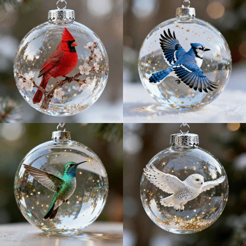 WinterWing | Collection of Glass Christmas Ornaments with Adorable Birds
