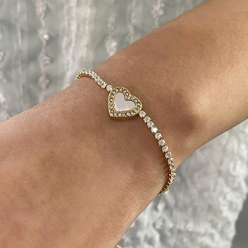Cameron Diamond Heart Bracelet