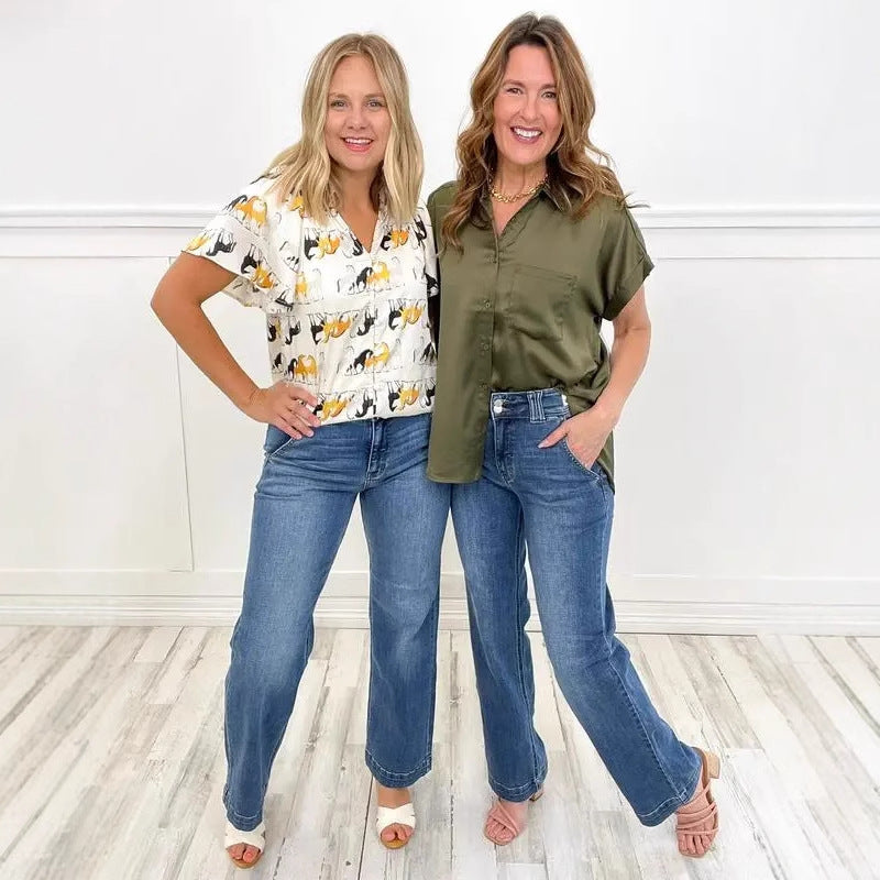 TALLIS™ – Comfy Double Down Wide Leg Jeans