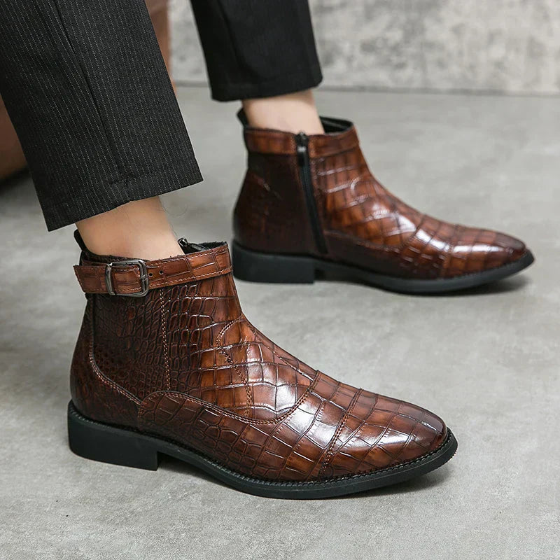 Dylan | Ankle Boots with Synthetic Leather Buckle
