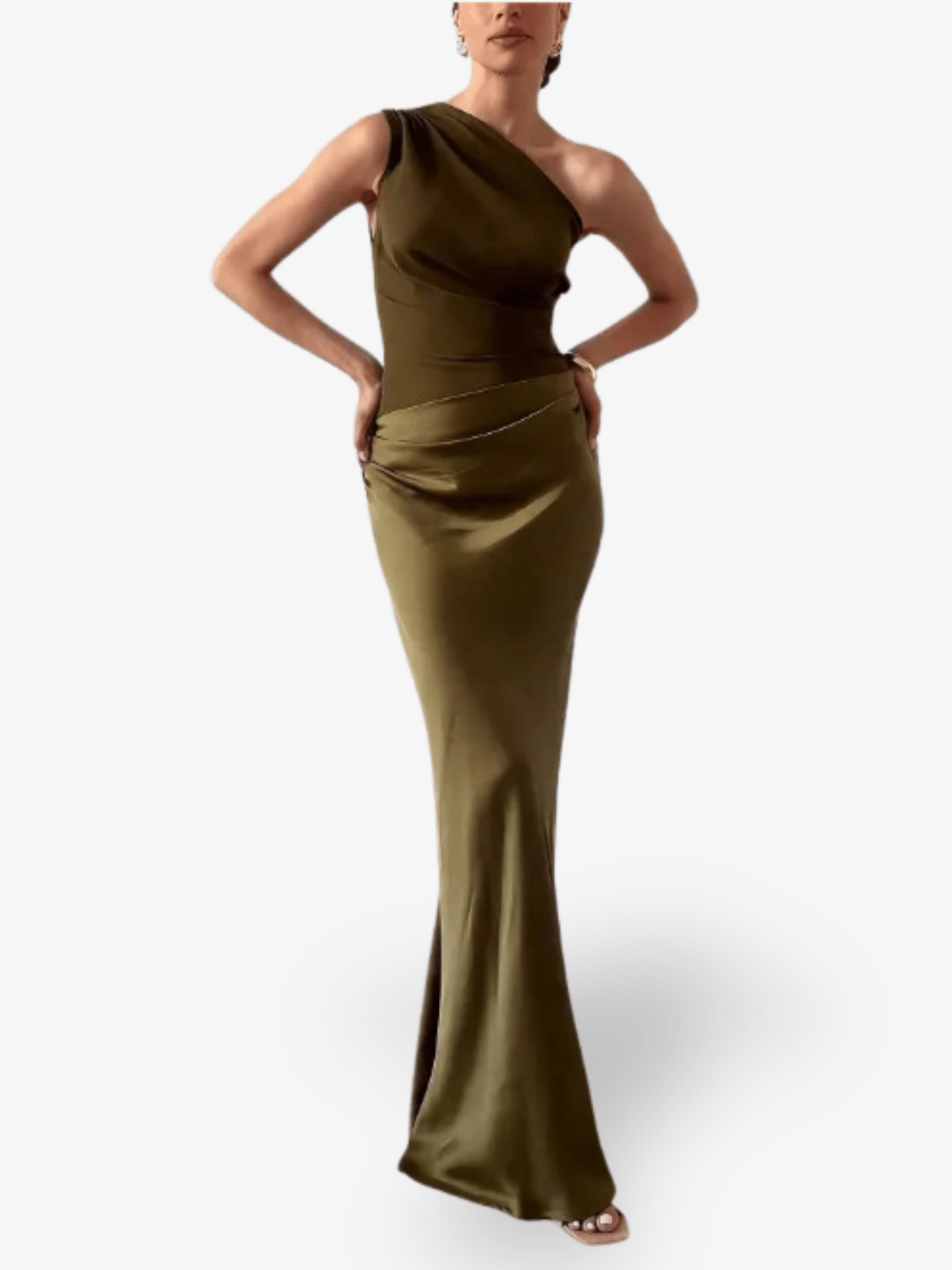 Alina | One-Shoulder Pleated Maxi Dress