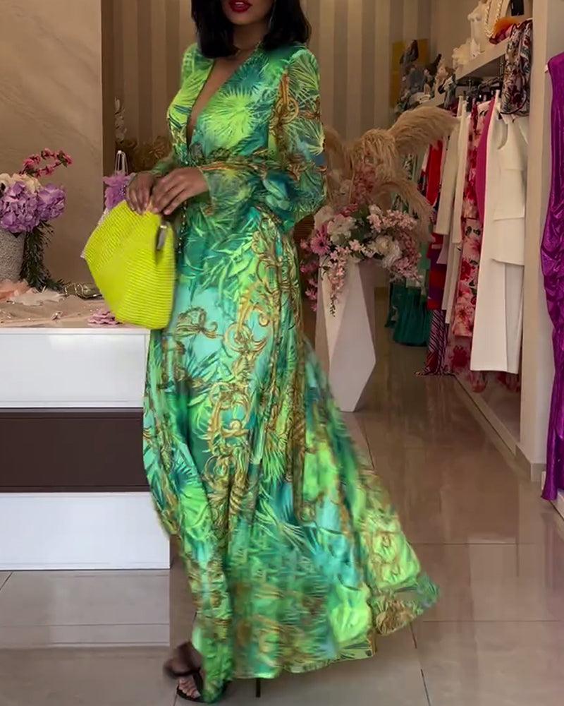 Aria | Elegant Floral Printed Maxi Dress