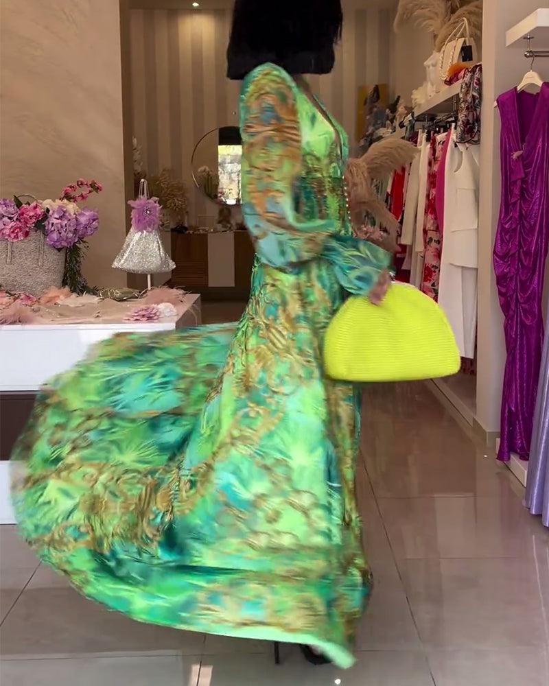 Aria | Elegant Floral Printed Maxi Dress