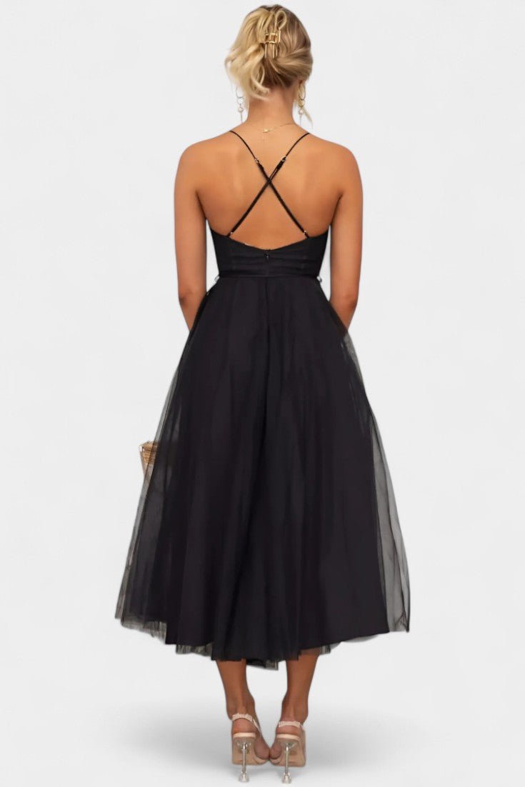 Eileen | Corset Tulle Midi Dress