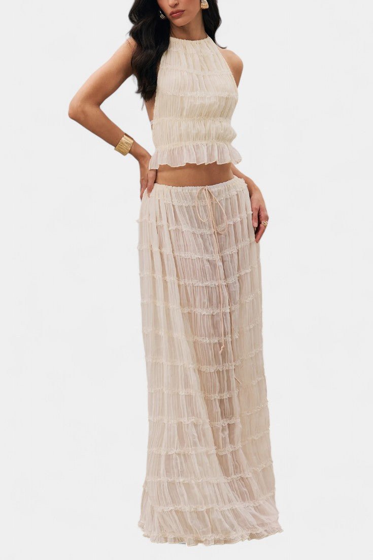 Eugenie | Pleated Top & Skirt Matching Set