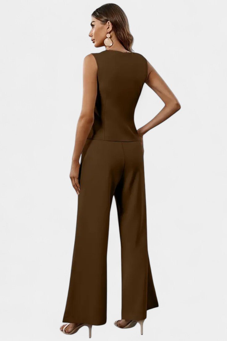 Heskia | Sleeveless Waistcoat & Wide-Leg Pants Set