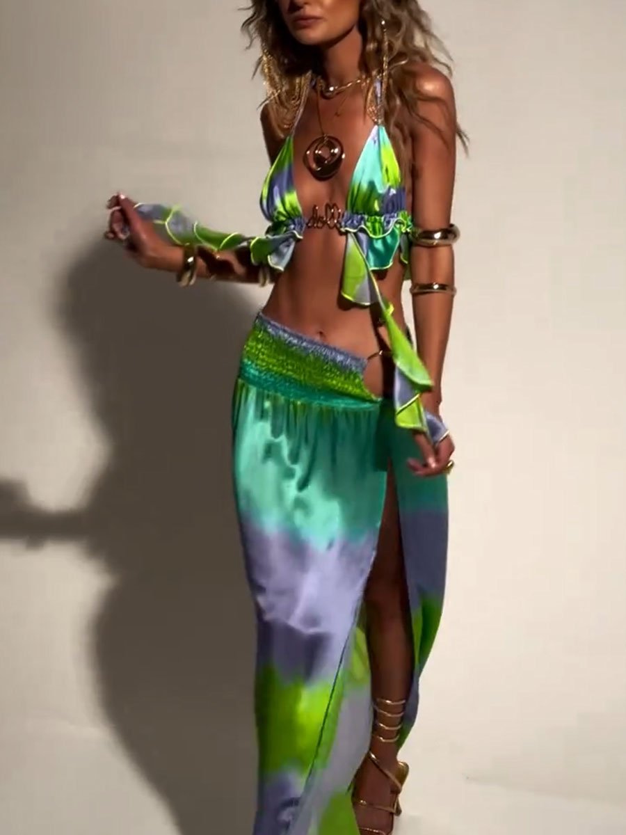 Luna | Tie-Dye Ruffle Skirt Set