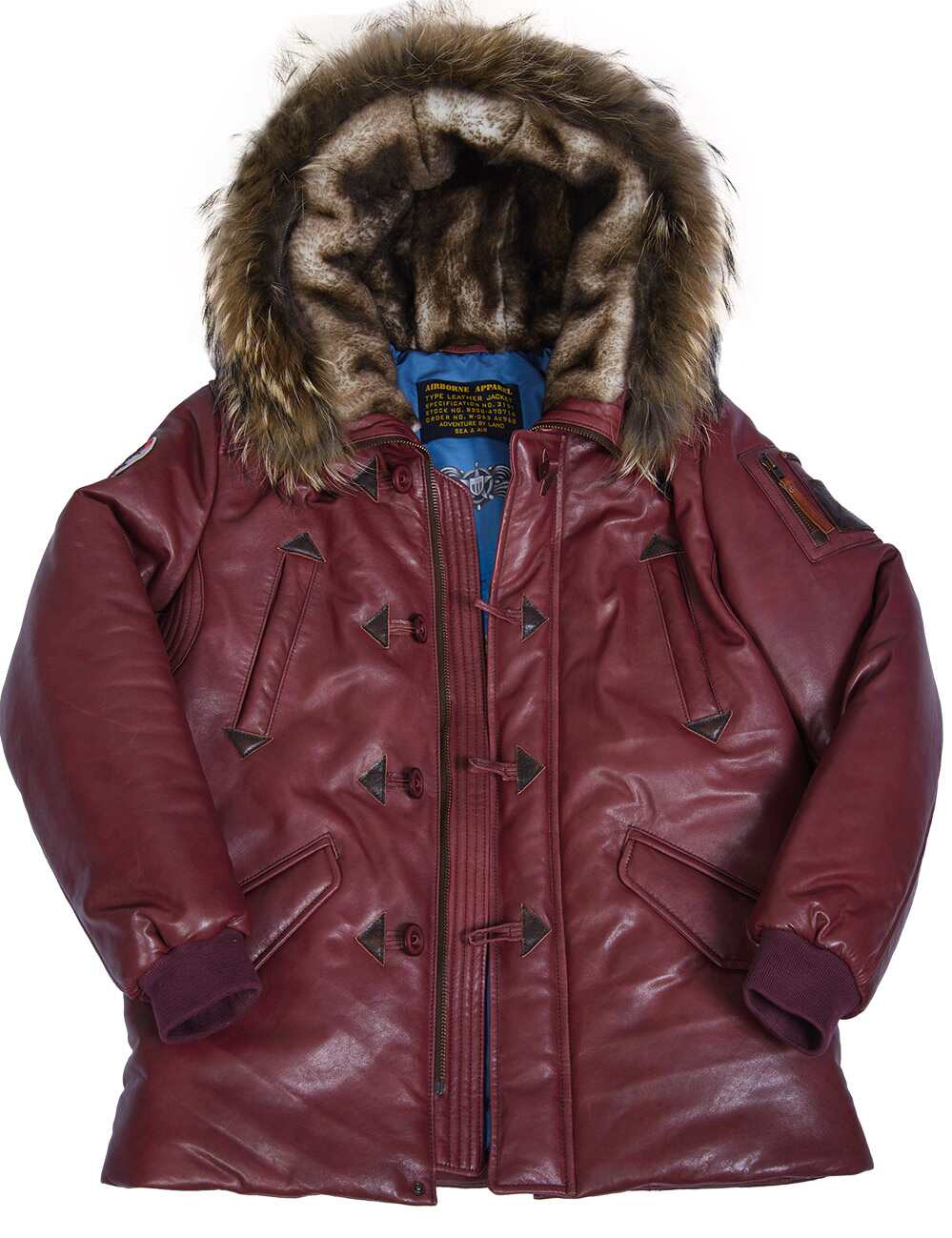 Luca™ | Elegant Bordeaux Parka for Men with Fur Hood