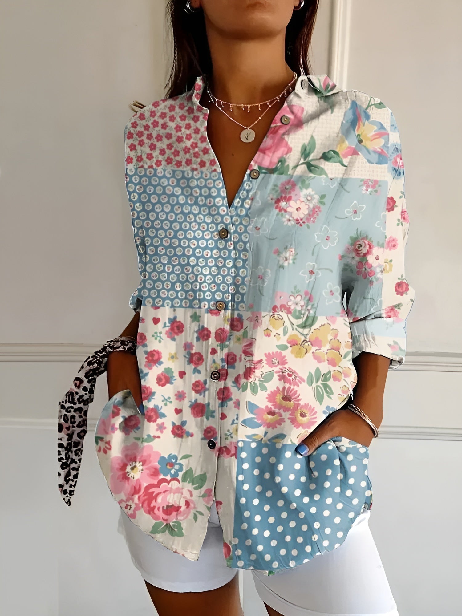 MELODIE™ – Elegant Floral Button Shirt