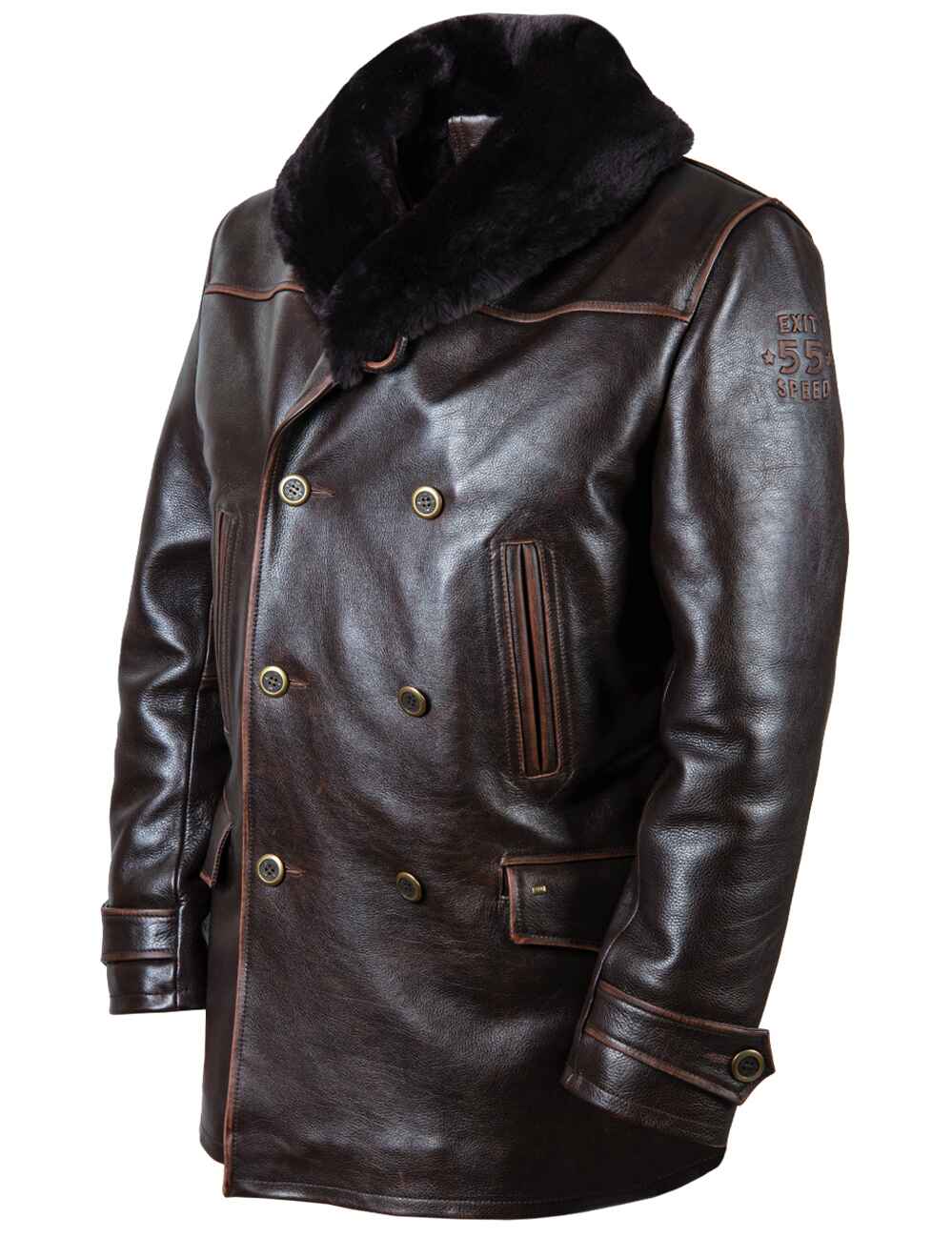 Aron™ | Vintage Leather Winter Peacoat
