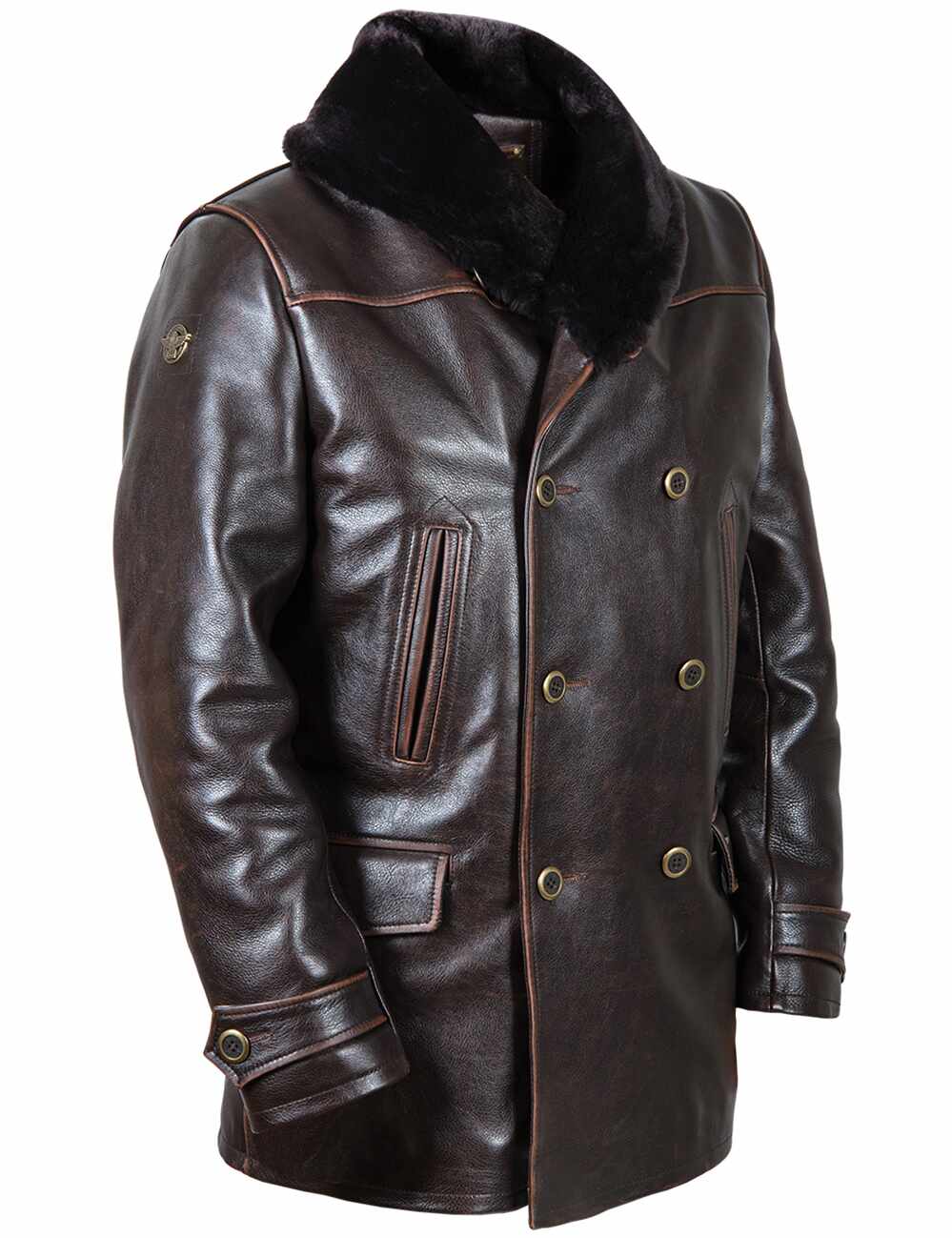 Aron™ | Vintage Leather Winter Peacoat